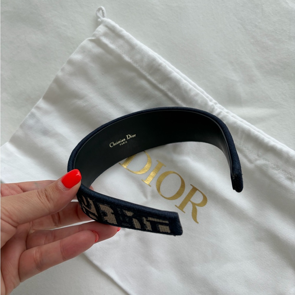 Authentic Dior Dark Blue Patterned Headband - Picture 2 of 4